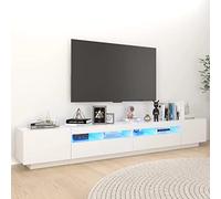 Camerina Mueble para TV con Luces LED Blanco 260x35x40 cm Muebles De Hogar Mueble Comedor