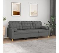 Camerina Sofá de 3 plazas con Cojines Tela Gris Oscuro 180 cm Sofas Cama Modernos 3 Plazas Sofa Cama Liquidacion