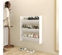 Camerina Zapatero de Pared Madera contrachapada Blanco 80x18x90 cm Zapatero Pared Mueble Zapatero Recibidor