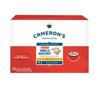 Cameron's Coffee Cápsulas de porción individual aromatizadas con sabor a vainilla y avellana descafeinada, 72 unidades (1 unidad)