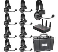cametv Paquete de 9 Auriculares de intercomunicación inalámbricos Waero Sistema de comunicación de intercomunicación dúplex Completo Distancia de hasta 1200 pies Micrófono ENR Cancelación de Ruido