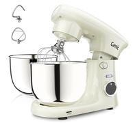Camic Amasadora Batidora 4L + 5L Recipiente Inox, Amasadora Pantalla LED, Temporizador, 10 Configuraciones de Velocidad, Gancho de Repostería, Batidor, Mezclador, Para Masa, Pan, Pizza, Pasteles