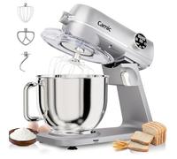 Camic Batidora Amasadora 1800W 8L Amasadora Reposteria Todo Metal, 10 Velocidades, Pantalla Táctil LED, Equipada con Batidor, Gancho para Amasar y pala Mezcladora, para Hornear Pasteles, Galletas Pan