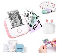 Camic Doodle Dash Printer, Print Pod, Notebuddy Mini Portable Printer, Note Buddy Mini Printer, Inkless Sticker Printer, Mini Pocket Printer for DIY Scrapbook (1PC C+3 Roll)