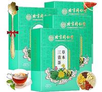 Camic Herbal Three Cleansing Tea, Herbal Three Green Tea, Herbal Liver Protection Tea, Liver Support Tea, Daily Liver Tea (4Boxes (60Bags))