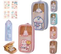 Camic Kawaii Pencil Case Aesthetic, Cute Pencil Case, Cute Pencil Case Aesthetic, Cute Clear Pencil Case Kawaii School Supplies for Teen Girls (2PCS E)