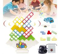 Camic Team Tower Game for Kids & Adults, Stacking Block Puzzle Toy-Balance Game, Board Games for Family Games Parties Travel Team Building Games Toy (48 Pieces + Base)
