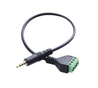 Camiesy Adaptador de terminal de tornillo de 3,5 mm Cable de altavoz estéreo TRRS de 4 núcleos agujero a AV 4 tornillo Terminal Balun Cable conector