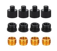 Camiesy de adaptadores de rosca de micrófono de 12 piezas, adaptador de soporte de micrófono de 5/8 hembra a 3/8 macho y adaptador de tornillo de 3/8 hembra a 5/8 macho