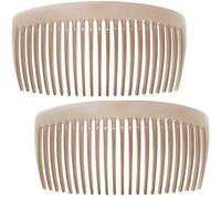 Camila CP2912 Camila Paris AD66/2 - Juego de 2 peines laterales franceses grandes redondeados, tortuga flexible duradera celulosa resistente, agarre fuerte para mujer, accesorios de pelo para niñas, fabricado en Francia, CP2912., , Color piel (nude), ]