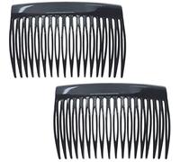 Camila CP2946 Camila Paris AD825/2 - Peines para el pelo con concha de tortuga francesa, agarre fuerte, horquillas para el pelo para mujeres, no se deslizan y duraderos, accesorios para el pelo para niñas, fabricado en Francia con celulosa, CP2946., 7,62 cm, Negro, ]