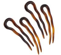 Camila Paris AD823 - Tenedor francés para el cabello, 4 horquillas pequeñas onduladas en forma de U para moño recogido en espiral, concha de tortuga, accesorios de cabello flexibles y duraderos para