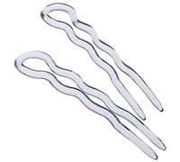 Camila Paris CP3513 - Tenedor de pelo francés, 2 pequeños clips ondulados en forma de U para recogido y moño en espiral, transparente, a la moda, flexible, duradero, accesorios para el cabello para