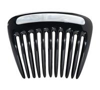 Camila Paris CP3769 - Peine lateral francés pequeño redondeado negro y perla, peines de pelo francés, pinzas de sujeción fuerte para el cabello para mujeres, moño, chignon, accesorios para el cabello