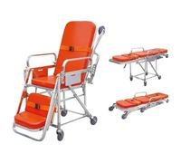 Camilla de aleación de aluminio de rescate de emergencia, estilo silla plegable compacta para uso en ambulancia y ascensor, fuerte capacidad de carga