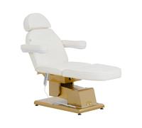 Camilla de estética eléctrica - 3 motores - 300 W - 200 x 60 x 60 - 82 cm - 200 kg - blanca/dorada | physa