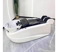 Camilla de masaje eléctrica con champú, elevador de piernas y ciclo de agua, equipo de spa para la cabeza, mesa de masaje blanca de estilo sencillo.