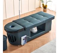 Camilla de masaje Head Spa Equipment con champú, circulación de agua y fototerapia, estilo vintage verde.