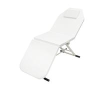 Camilla de masaje plegable, cama cosmética plegable en tres zonas, mesa de masaje ergonómica con 3 zonas, ajustable, profesional, PVC, SPA, belleza, sofá, portátil, tatuaje, spa, cama facial (blanco)