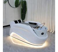 Camilla de masaje profesional para spa, diseño futurista y aerodinámico, sistema de agua, masaje corporal inteligente, iluminación LED y función de champú.