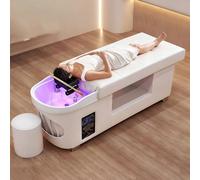 Camilla de peluquería profesional con estructura de madera y cuero sintético, sistema de agua y fumigación para spa, fisioterapia y masajes.