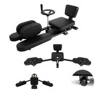 Camilla de piernas con Capacidad de 250 kg, Ajustable a 180° para Mayor flexibilidad, con Rueda silenciosa, para Mejorar la flexibilidad, Color Negro.