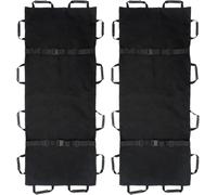Camilla De Transporte Portátil Con 12 Asas De Goma Y Bolsa De Transporte,For Perros,Transportador De Animales For Pacientes For Evacuación De Emergencia De Víctimas,Capacidad D 400 Libras(Black,2pack)