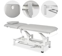 Camilla de tratamiento Fortis 2, ajuste eléctrico, barra de control de pie, control remoto manual, cojín para la cabeza, gris claro k729