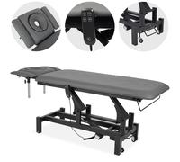 Camilla de tratamiento Fortis 4 ERGO, ajuste eléctrico de altura, control remoto manual, cojín facial ERGO, ruedas, apoyabrazos k722 Gris