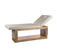 Camilla fija de SPA Occi Wooden Bed: Con dos secciones, estructura de madera natural e inclinación regulable