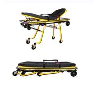 Camilla plegable para ambulancia, con diseño de ángulo ajustable, fabricada en aluminio; se utiliza principalmente en ambulancias, hospitales y centros de urgencias médicas