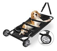Camilla plegable para mascotas, carrito de rescate de gatitos y cachorros, carrito de rescate para mascotas con 2 ruedas para perros y otros animales, suministros para mascotas