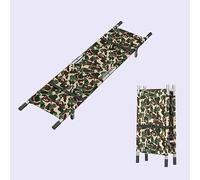 Camilla Plegable portátil - Fabricada en aleación de Aluminio con Dos Ruedas y Tejido Ligero de Piel de Vacuno, Adecuada para Transporte de Emergencia, Ideal para hospitales y Personal de em