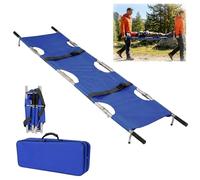 Camilla plegable portátil, resistente de 4 pliegues, de acero inoxidable, con tela Oxford, correas de seguridad, bolsa de transporte para rescate, uso al aire libre, animales grandes o transporte
