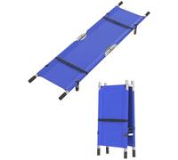 Camilla portátil de Aluminio, Camilla Plegable de Doble Rueda, Camilla de Emergencia de Tela, Adecuada para hospitales, clínicas, hogares y Deportes - diseño Ligero de Color Azul.