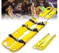 Camilla portátil de aluminio para rescate EMT, capacidad de carga de 390 libras, diseño plegable con 3 correas de seguridad para movimiento del paciente