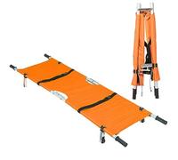 Camilla portátil plegable para emergencias médicas, camilla de tela Oxford impermeable con tablero de metal para ambulancia, transportador seguro de pacientes con ruedas, rodamiento máximo 135 kg, D