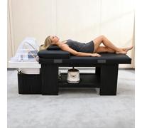 Camilla profesional para spa de cabeza, equipo de cascada japonesa con lavacabezas y camilla de masaje, para salones de belleza, spas y barberías.