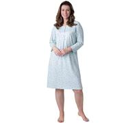 CAMILLE Camisón clásico de Manga Larga para Mujer 42/44 Mint Flower