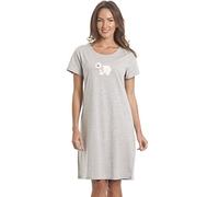 Camille - Camisón de verano suave de algodón con estampado Gris Oso polar gris 46-48
