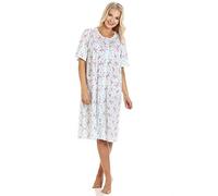 Camille Camisones Florales de Manga Corta para Mujer, Agua, 46