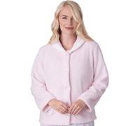 CAMILLE Chaqueta De Cama De Vellón Supersuave para Mujer Top De Sueño Cálido con Cuello De Lujo - Botón Y Manga Larga para Máxima Comodidad Y Calidez 50-52 Pink