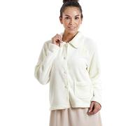 CAMILLE Chaquetas De Cama De Lujo De Botones Suaves para Mujeres 50-52 Ivory