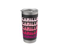 Camille First Name Minimalist Design Vaso térmico de acero inoxidable de doble pared