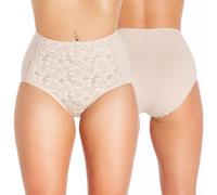 CAMILLE Mujeres 3 Paquetes De Encaje Frente A Los Calzoncillos Completos 50 Nude