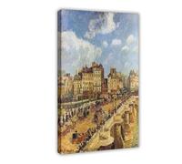 Camille Pissarro - Póster artístico de The Pont Neuf en lienzo y arte de pared, marco moderno para decoración de dormitorio familiar, 40,6 x 61 cm