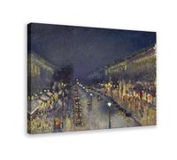 Camille Pissarro - Póster de The Boulevard Montmartre at Night - Lienzo decorativo para pared, decoración de dormitorio, oficina, cocina, marco de regalo, 12 x 18 pulgadas