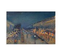 Camille Pissarro The Boulevard Montmartre at Night Poster Bedroom Canvas Decor Print Wall Art Office Room Estética Decor Gift Unframe 30.5x45.7 cm(30x45.7 cm)