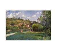 Camille Pissarro - Un pastor de vacas en la ruta de Chou, póster de Pontoise para estética de habitación, lienzo de arte de pared e impresión sin marco, 16 x 24 pulgadas