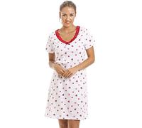 CAMILLE varios colores y estampado suave algodón suave camisones de verano 38-40 White Heart
